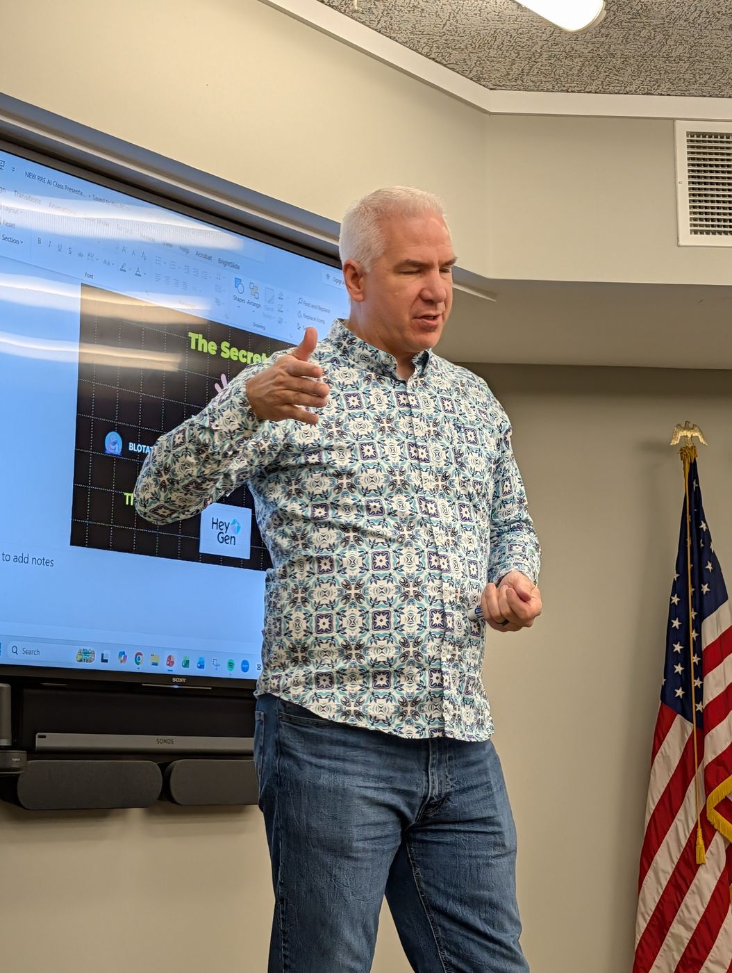 Kevin presenting to the class