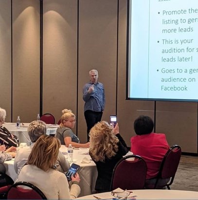 Kevin teaching a room of real estate agents
